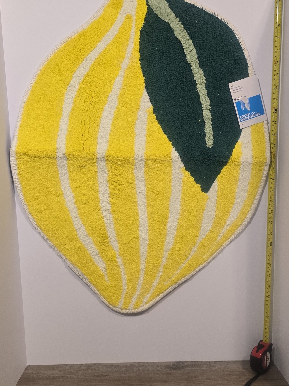 Room Essentials Yellow & Green Lemon-Shaped Bath Rug